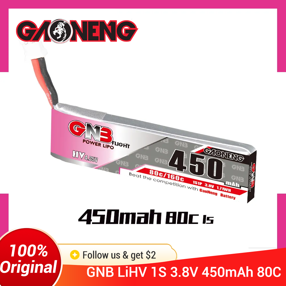 GAONENG GNB 1S 450mAh 80C/160C - Drone Battery Li-Ion 评论和价格