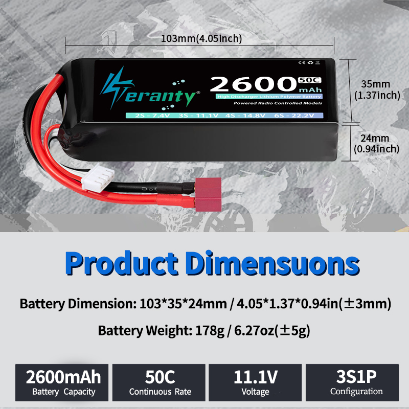 TERANTY 3S 2200/2400/2600mAh L - Drone Battery 3S 评论和价格