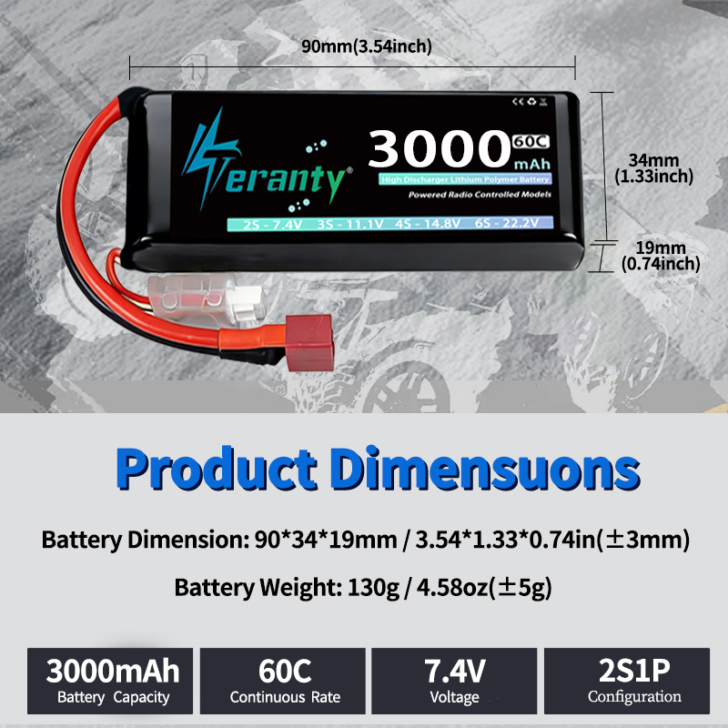 TERANTY 2S 3000mAh Lipo Batter - Drone Battery Lipo 评论和价格