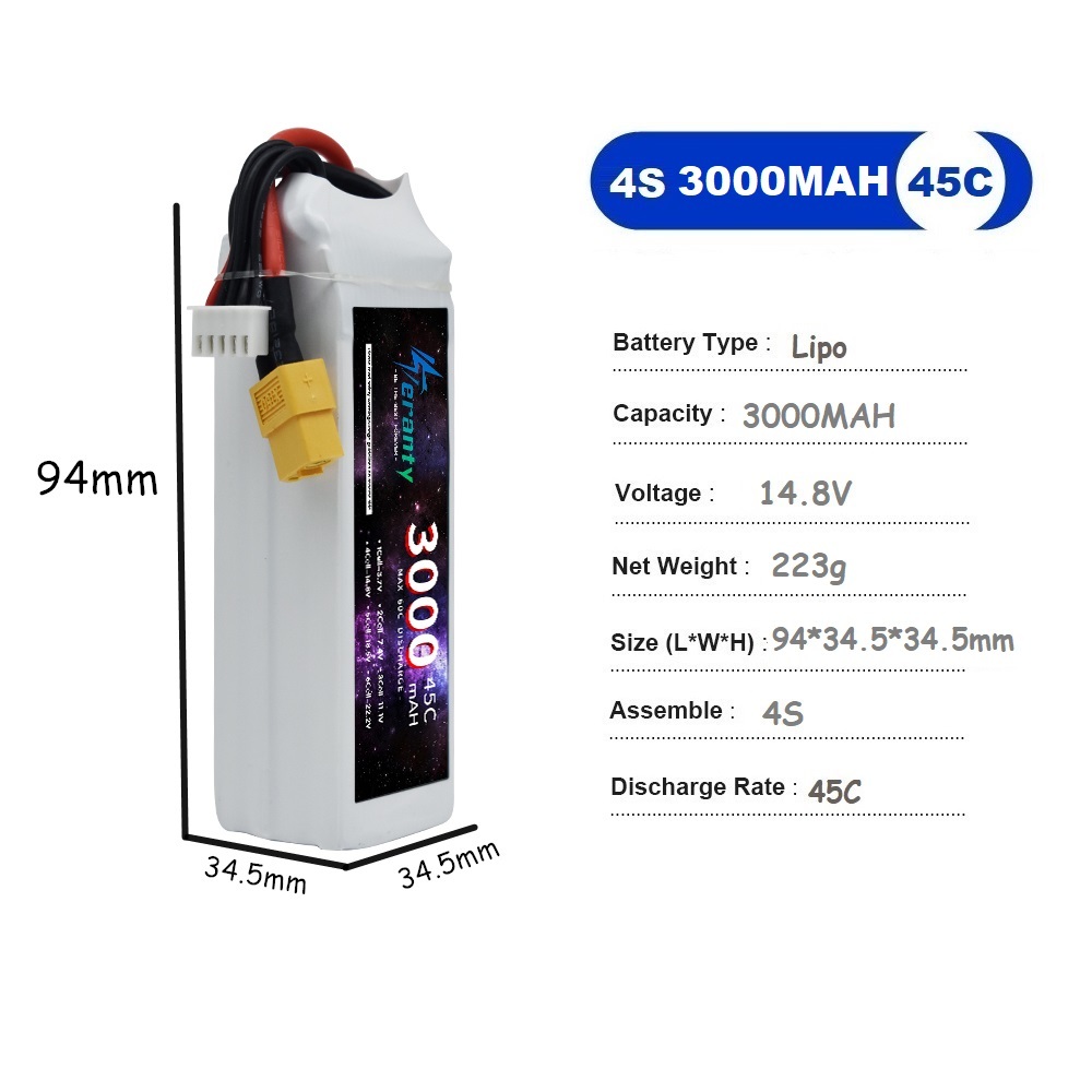 4S LiPo Battery 14.8V 1500mah  - Drone Battery 3S 评论和价格