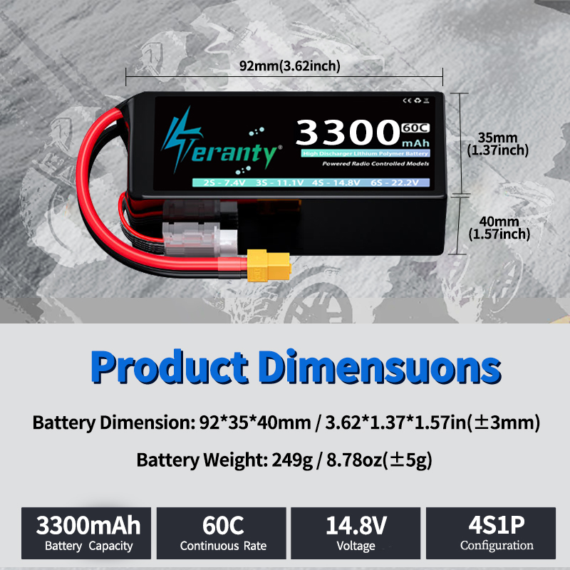 TERANTY 4S 3300mAh Lipo Batter - Drone Battery 4S 评论和价格