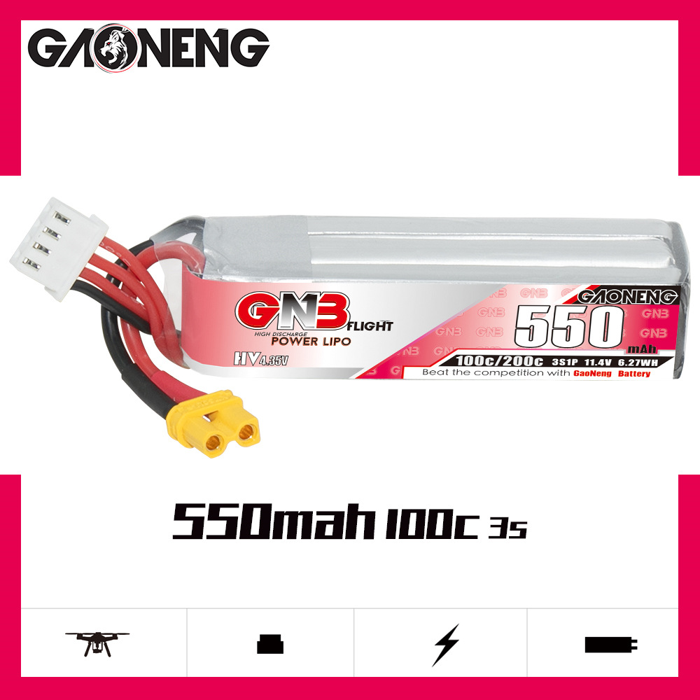GNB HV 11.4V 550mAh 100C/200C  - Drone Battery 3S 评论和价格
