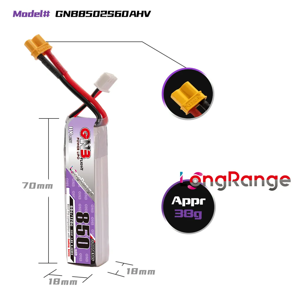 GAONENG GNB LiPo Battery 850mA - Drone Battery 3S 评论和价格